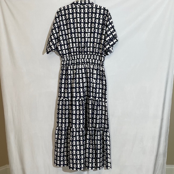 Anthropologie Somerset Maxi Dress: Shirt Dress Edition Size L Navy Green Print - Picture 8 of 14